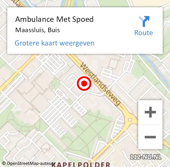 Locatie op kaart van de 112 melding: Ambulance Met Spoed Naar Maassluis, Buis op 28 juni 2021 09:42