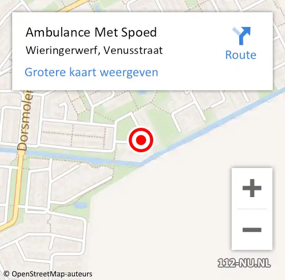 Locatie op kaart van de 112 melding: Ambulance Met Spoed Naar Wieringerwerf, Venusstraat op 28 juni 2021 09:46