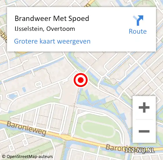 Locatie op kaart van de 112 melding: Brandweer Met Spoed Naar IJsselstein, Overtoom op 28 juni 2021 09:50