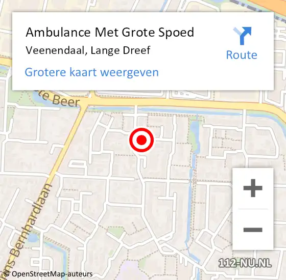 Locatie op kaart van de 112 melding: Ambulance Met Grote Spoed Naar Veenendaal, Lange Dreef op 28 juni 2021 10:30