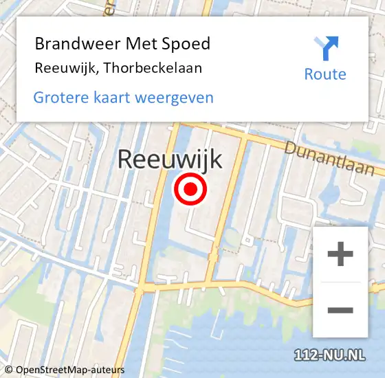 Locatie op kaart van de 112 melding: Brandweer Met Spoed Naar Reeuwijk, Thorbeckelaan op 28 juni 2021 10:51