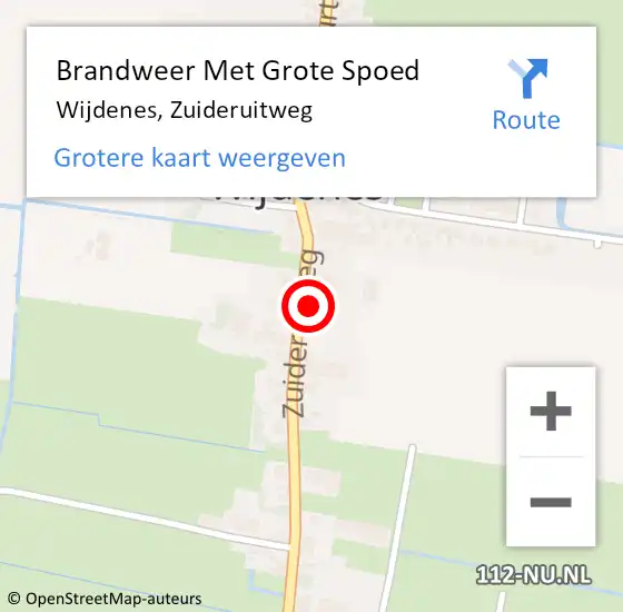 Locatie op kaart van de 112 melding: Brandweer Met Grote Spoed Naar Wijdenes, Zuideruitweg op 28 juni 2021 11:00