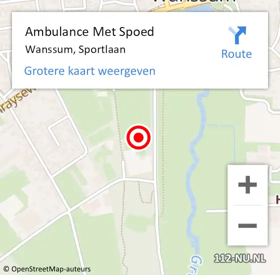 Locatie op kaart van de 112 melding: Ambulance Met Spoed Naar Wanssum, Sportlaan op 14 juni 2014 16:05