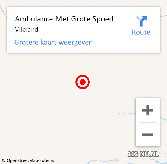 Locatie op kaart van de 112 melding: Ambulance Met Grote Spoed Naar Vlieland op 14 juni 2014 16:05