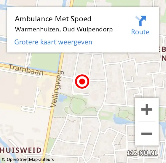 Locatie op kaart van de 112 melding: Ambulance Met Spoed Naar Warmenhuizen, Oud Wulpendorp op 28 juni 2021 11:22