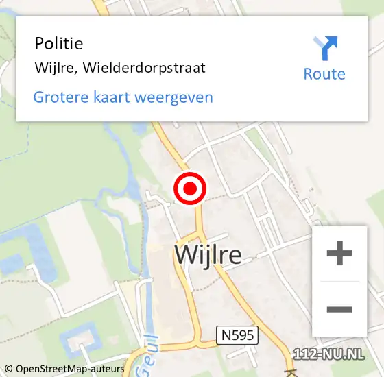 Locatie op kaart van de 112 melding: Politie Wijlre, Wielderdorpstraat op 28 juni 2021 11:26