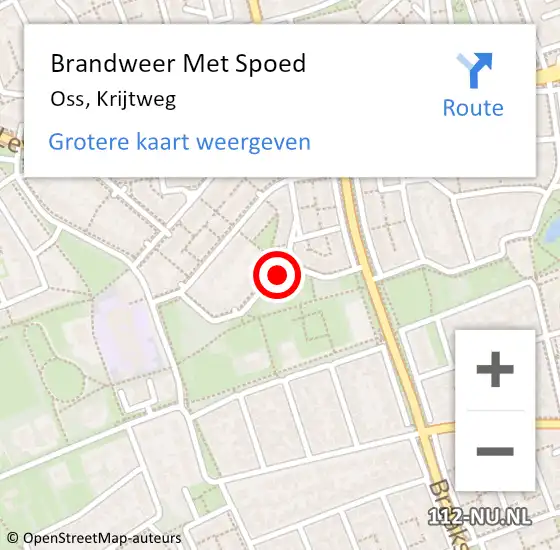 Locatie op kaart van de 112 melding: Brandweer Met Spoed Naar Oss, Krijtweg op 28 juni 2021 11:33