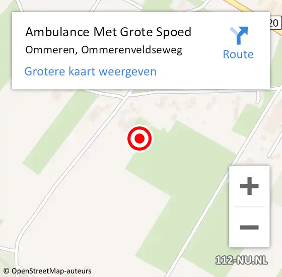 Locatie op kaart van de 112 melding: Ambulance Met Grote Spoed Naar Ommeren, Ommerenveldseweg op 28 juni 2021 11:38