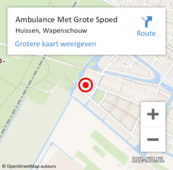 Locatie op kaart van de 112 melding: Ambulance Met Grote Spoed Naar Huissen, Wapenschouw op 28 juni 2021 11:39