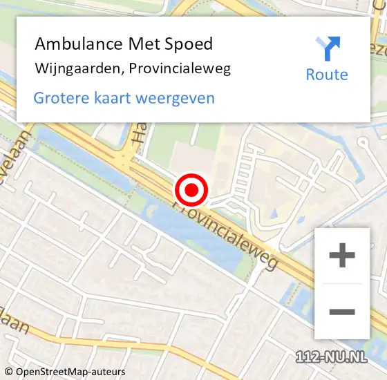 Locatie op kaart van de 112 melding: Ambulance Met Spoed Naar Wijngaarden, Provincialeweg op 14 juni 2014 16:10