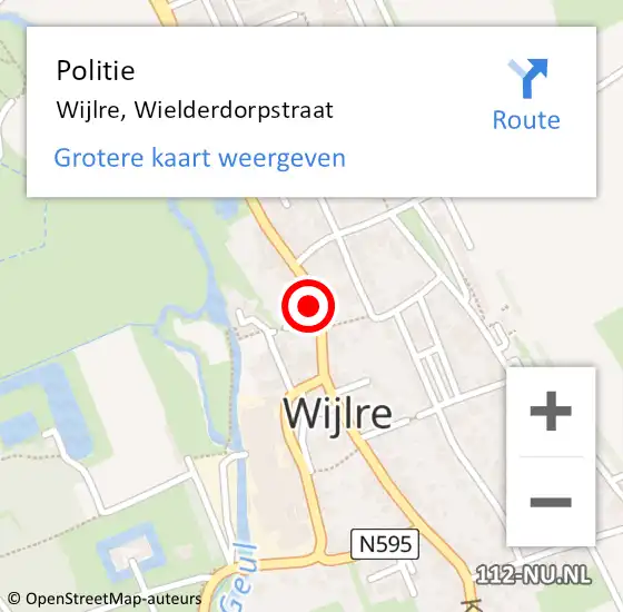 Locatie op kaart van de 112 melding: Politie Wijlre, Wielderdorpstraat op 28 juni 2021 11:51