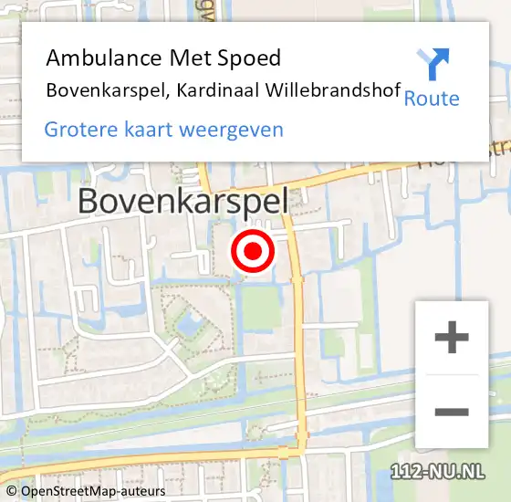 Locatie op kaart van de 112 melding: Ambulance Met Spoed Naar Bovenkarspel, Kardinaal Willebrandshof op 28 juni 2021 12:08