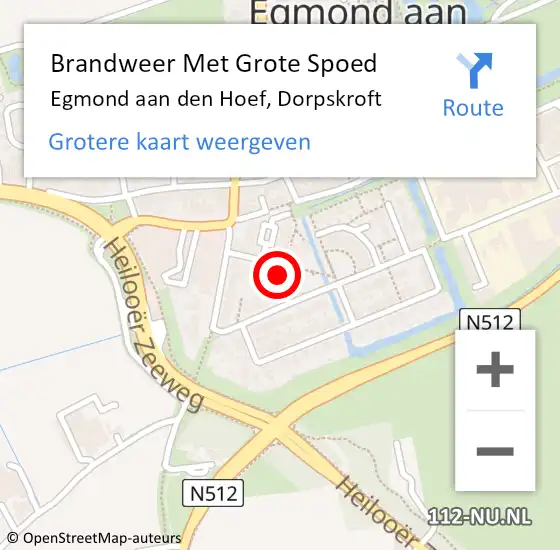 Locatie op kaart van de 112 melding: Brandweer Met Grote Spoed Naar Egmond aan den Hoef, Dorpskroft op 28 juni 2021 12:26