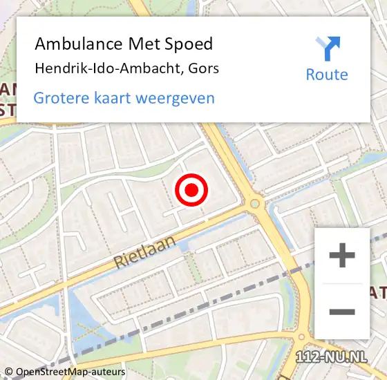 Locatie op kaart van de 112 melding: Ambulance Met Spoed Naar Hendrik-Ido-Ambacht, Gors op 28 juni 2021 12:28