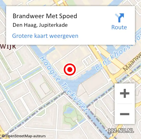 Locatie op kaart van de 112 melding: Brandweer Met Spoed Naar Den Haag, Jupiterkade op 28 juni 2021 12:40