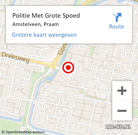 Locatie op kaart van de 112 melding: Politie Met Grote Spoed Naar Amstelveen, Praam op 28 juni 2021 13:03