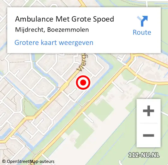 Locatie op kaart van de 112 melding: Ambulance Met Grote Spoed Naar Mijdrecht, Boezemmolen op 28 juni 2021 13:06