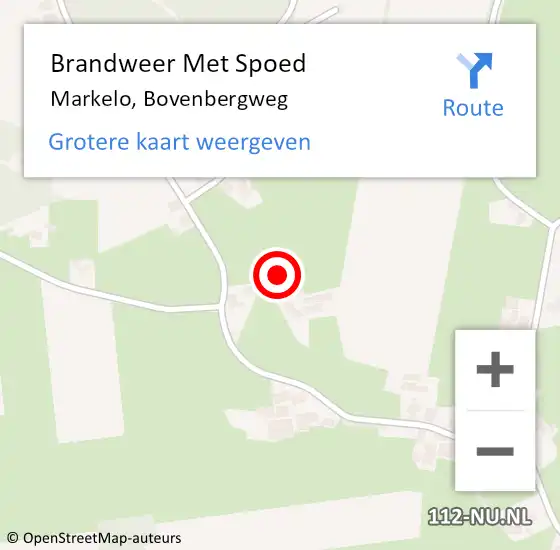 Locatie op kaart van de 112 melding: Brandweer Met Spoed Naar Markelo, Bovenbergweg op 28 juni 2021 13:10