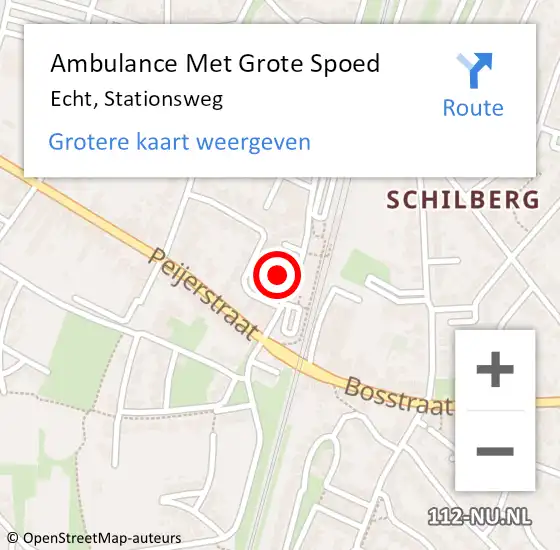 Locatie op kaart van de 112 melding: Ambulance Met Grote Spoed Naar Echt, Stationsweg op 28 juni 2021 13:30