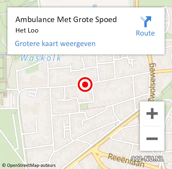 Locatie op kaart van de 112 melding: Ambulance Met Grote Spoed Naar Het Loo op 28 juni 2021 13:41