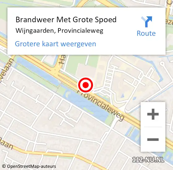 Locatie op kaart van de 112 melding: Brandweer Met Grote Spoed Naar Wijngaarden, Provincialeweg op 14 juni 2014 16:25