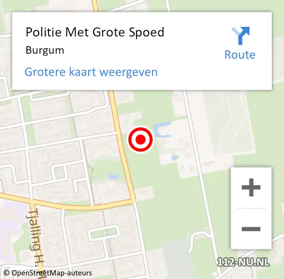 Locatie op kaart van de 112 melding: Politie Met Grote Spoed Naar Burgum op 28 juni 2021 13:43