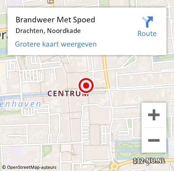 Locatie op kaart van de 112 melding: Brandweer Met Spoed Naar Drachten, Noordkade op 28 juni 2021 14:26