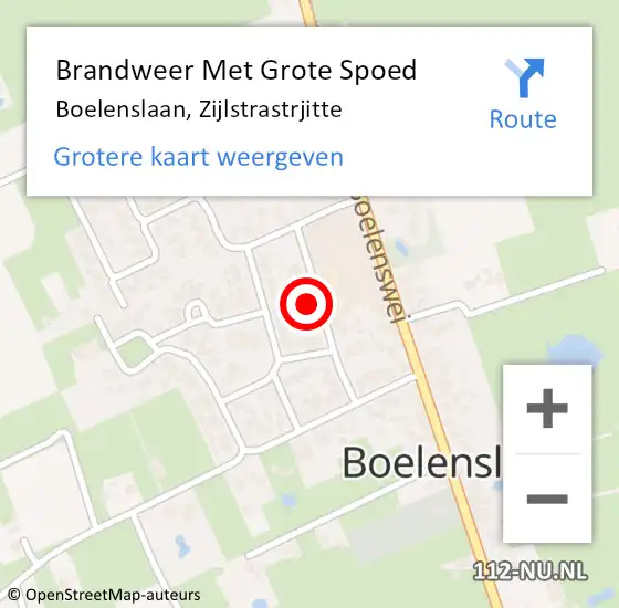 Locatie op kaart van de 112 melding: Brandweer Met Grote Spoed Naar Boelenslaan, Zijlstrastrjitte op 28 juni 2021 14:33