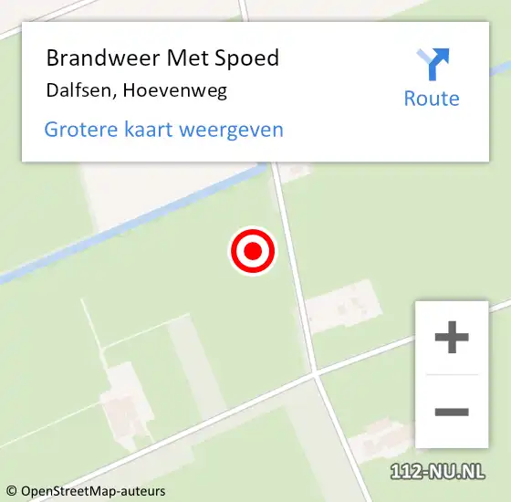 Locatie op kaart van de 112 melding: Brandweer Met Spoed Naar Dalfsen, Hoevenweg op 28 juni 2021 15:06