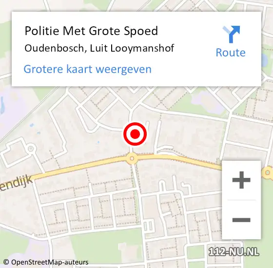 Locatie op kaart van de 112 melding: Politie Met Grote Spoed Naar Oudenbosch, Luit Looymanshof op 28 juni 2021 15:12