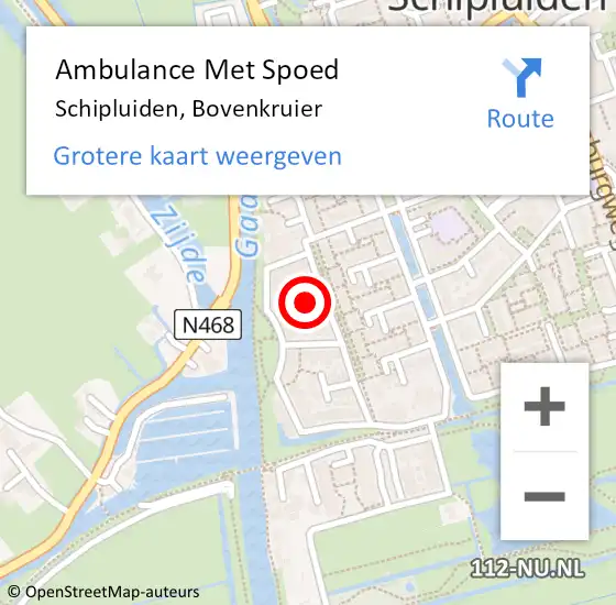 Locatie op kaart van de 112 melding: Ambulance Met Spoed Naar Schipluiden, Bovenkruier op 28 juni 2021 15:58