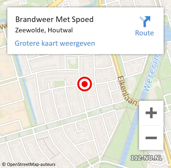 Locatie op kaart van de 112 melding: Brandweer Met Spoed Naar Zeewolde, Houtwal op 28 juni 2021 16:03