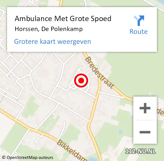 Locatie op kaart van de 112 melding: Ambulance Met Grote Spoed Naar Horssen, De Polenkamp op 28 juni 2021 16:08