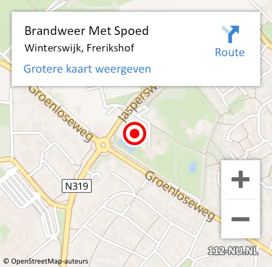 Locatie op kaart van de 112 melding: Brandweer Met Spoed Naar Winterswijk, Frerikshof op 28 juni 2021 17:03