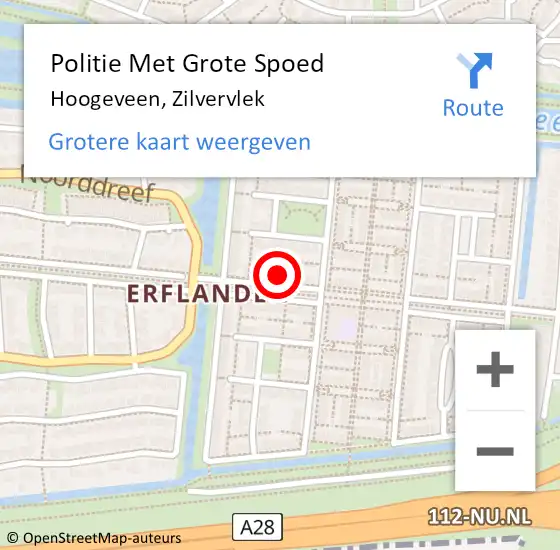 Locatie op kaart van de 112 melding: Politie Met Grote Spoed Naar Hoogeveen, Zilvervlek op 28 juni 2021 17:20