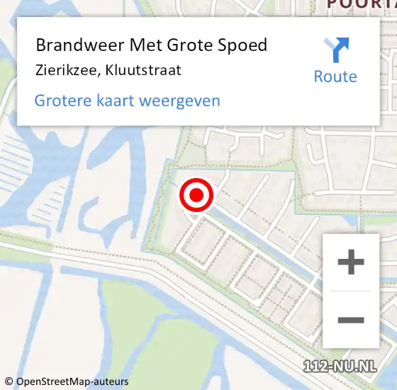 Locatie op kaart van de 112 melding: Brandweer Met Grote Spoed Naar Zierikzee, Kluutstraat op 28 juni 2021 17:54