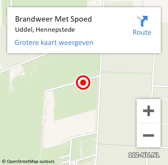 Locatie op kaart van de 112 melding: Brandweer Met Spoed Naar Uddel, Hennepstede op 28 juni 2021 18:09