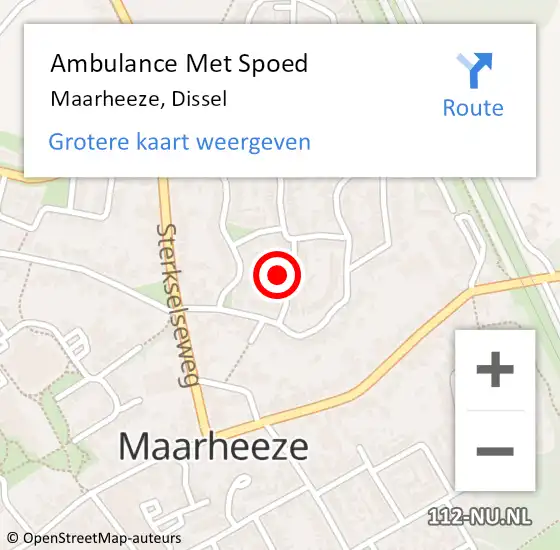 Locatie op kaart van de 112 melding: Ambulance Met Spoed Naar Maarheeze, Dissel op 28 juni 2021 18:22