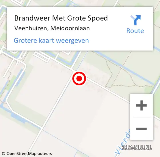 Locatie op kaart van de 112 melding: Brandweer Met Grote Spoed Naar Veenhuizen, Meidoornlaan op 28 juni 2021 18:54