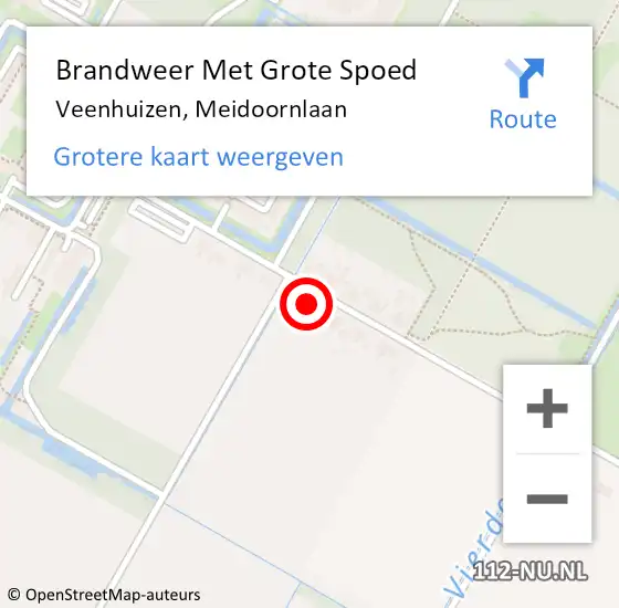 Locatie op kaart van de 112 melding: Brandweer Met Grote Spoed Naar Veenhuizen, Meidoornlaan op 28 juni 2021 18:57