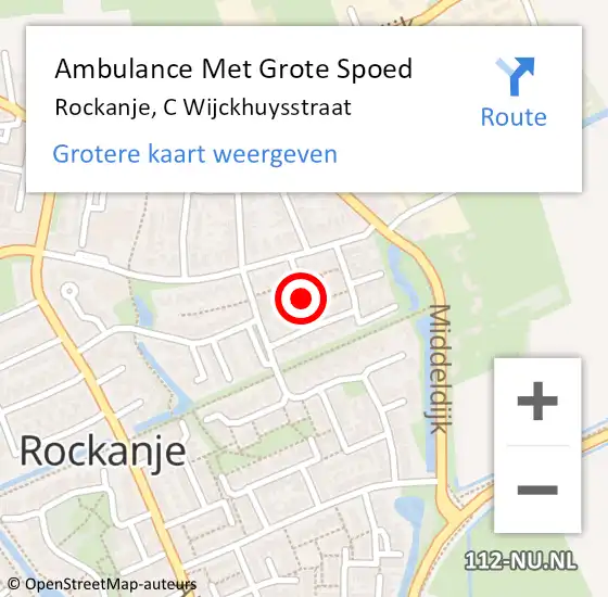 Locatie op kaart van de 112 melding: Ambulance Met Grote Spoed Naar Rockanje, C Wijckhuysstraat op 28 juni 2021 19:03