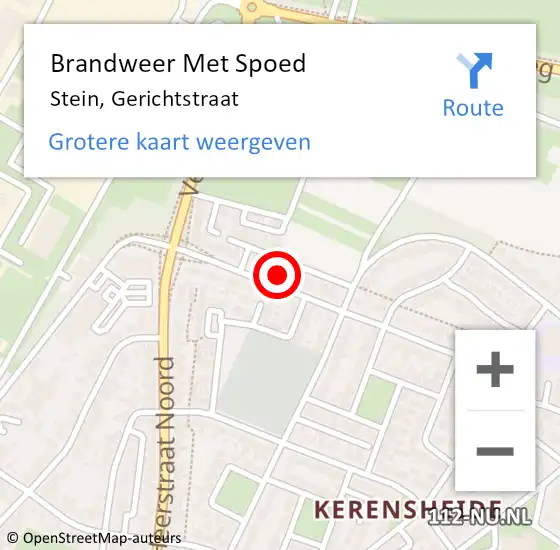 Locatie op kaart van de 112 melding: Brandweer Met Spoed Naar Stein, Gerichtstraat op 28 juni 2021 19:21