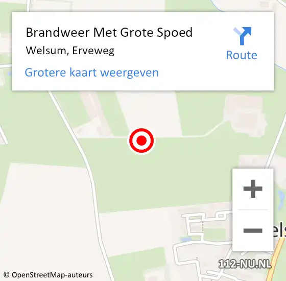 Locatie op kaart van de 112 melding: Brandweer Met Grote Spoed Naar Welsum, Erveweg op 28 juni 2021 19:34