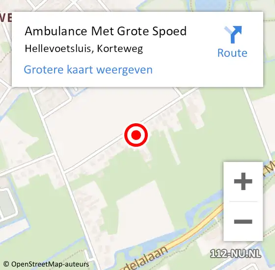 Locatie op kaart van de 112 melding: Ambulance Met Grote Spoed Naar Hellevoetsluis, Korteweg op 28 juni 2021 19:35