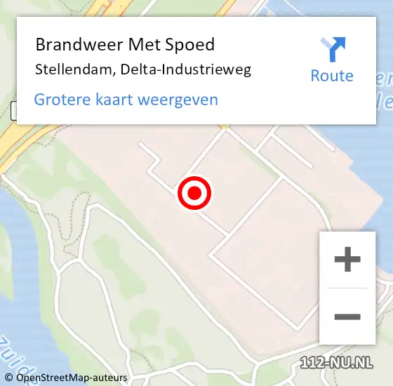 Locatie op kaart van de 112 melding: Brandweer Met Spoed Naar Stellendam, Delta-Industrieweg op 28 juni 2021 19:41