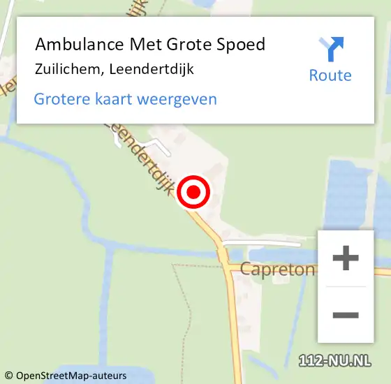 Locatie op kaart van de 112 melding: Ambulance Met Grote Spoed Naar Zuilichem, Leendertdijk op 28 juni 2021 19:42