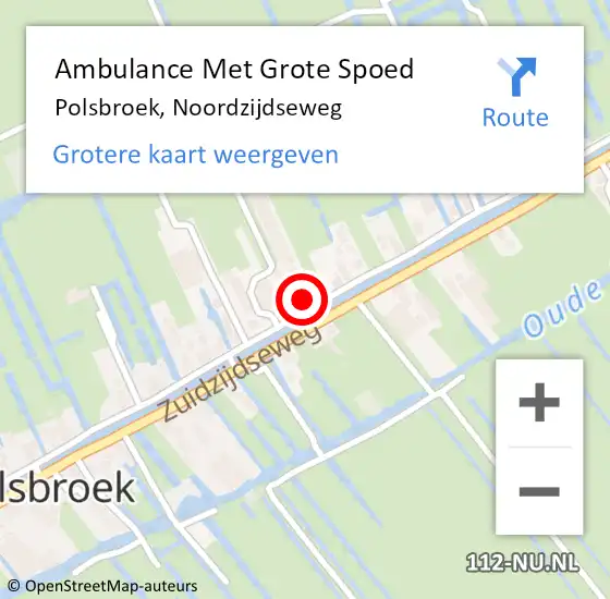 Locatie op kaart van de 112 melding: Ambulance Met Grote Spoed Naar Polsbroek, Noordzijdseweg op 28 juni 2021 19:47