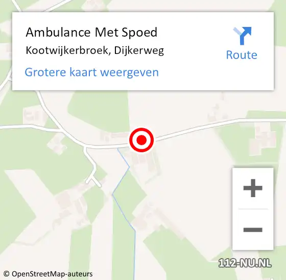 Locatie op kaart van de 112 melding: Ambulance Met Spoed Naar Kootwijkerbroek, Dijkerweg op 28 juni 2021 20:13