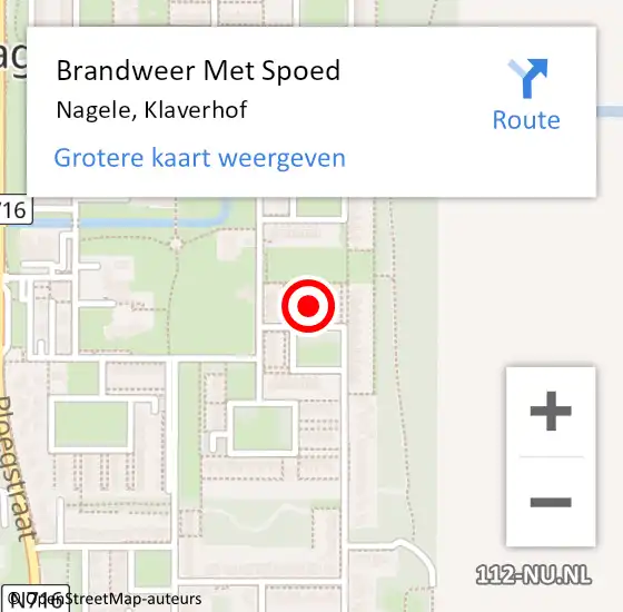 Locatie op kaart van de 112 melding: Brandweer Met Spoed Naar Nagele, Klaverhof op 28 juni 2021 20:24