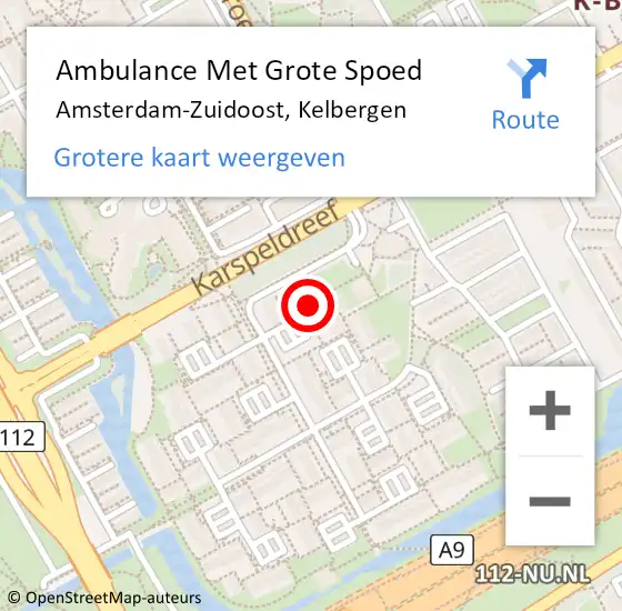 Locatie op kaart van de 112 melding: Ambulance Met Grote Spoed Naar Amsterdam-Zuidoost, Kelbergen op 28 juni 2021 20:32